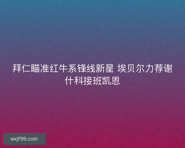 拜仁瞄准红牛系锋线新星 埃贝尔力荐谢什科接班凯恩
