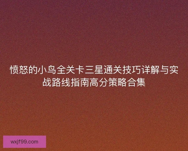 愤怒的小鸟全关卡三星通关技巧详解与实战路线指南高分策略合集