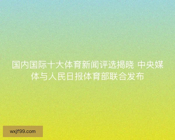 国内国际十大体育新闻评选揭晓 中央媒体与人民日报体育部联合发布
